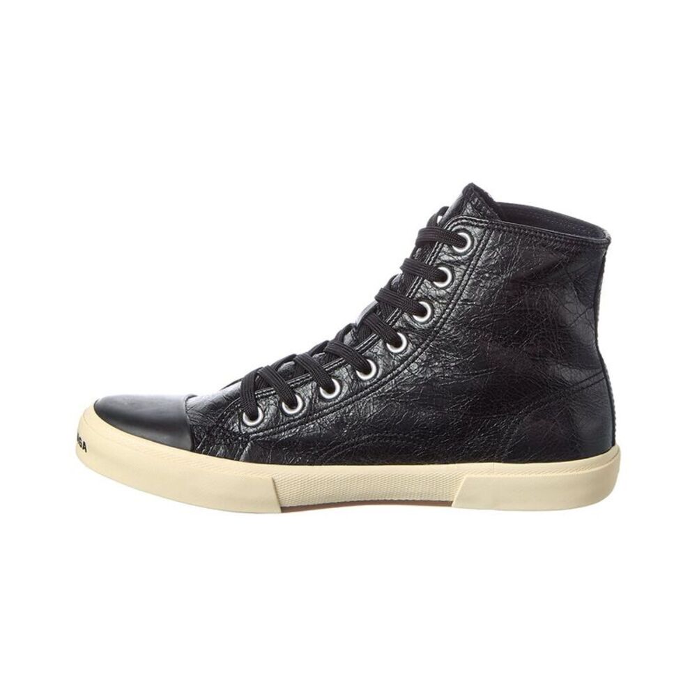 Balenciaga Paris Arena High-Top Leather Sneaker, Black - Picture 2 of 5